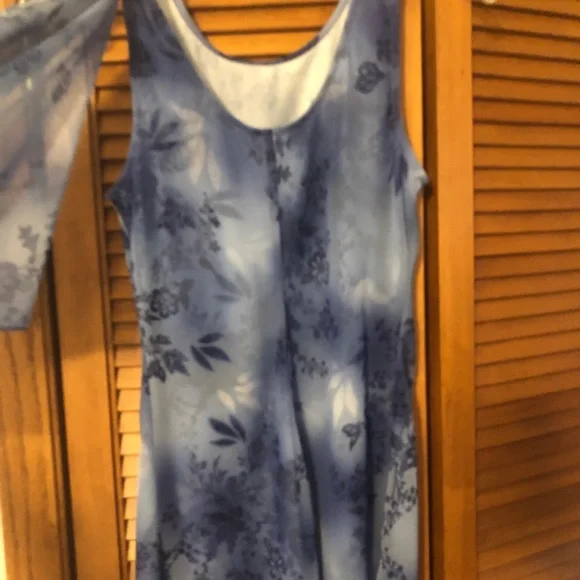 Maurice’s blue floral dress with scarf Sz Medium - Picture 4 of 12